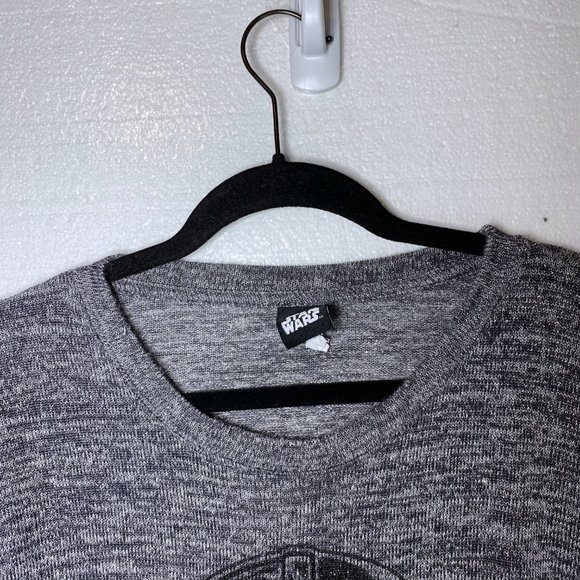 Star Wars Size Medium Darth Vader Gray Glitter Top - Picture 5 of 8